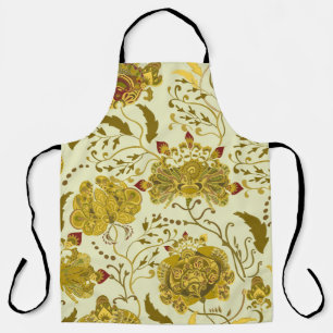 Seamless pattern, big indian paisley flowers. Tren Apron