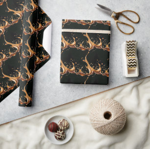 Seamless Pattern Black Coffee Splash Wrapping Paper