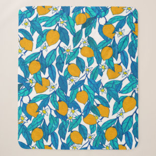 Seamless pattern. Blooming lemon. Flowers neroli. Sherpa Blanket