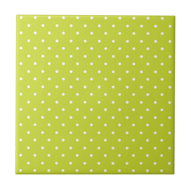 Seamless pattern  bright lime polka dot pattern tile (Front)