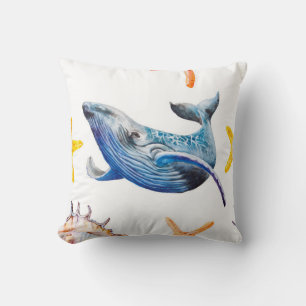 Seamless pattern Caribbean starfish Cushion