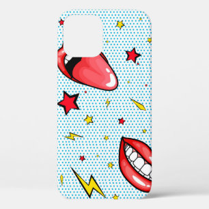 Seamless pattern cartoon comic super speech bubble iPhone 12 case