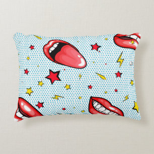 Seamless pattern cartoon comic super speech bubble decorative cushion