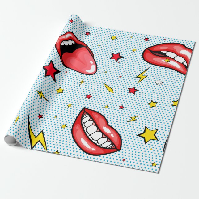 Seamless pattern cartoon comic super speech bubble wrapping paper (Unrolled)