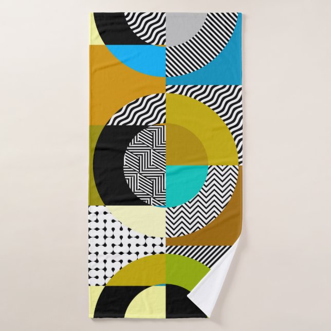 Seamless pattern. Circles pattern in geometric col Bath Towel (Bath Towel)