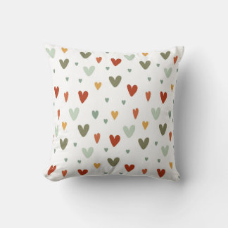 Seamless pattern colorful pastel hearts cushion