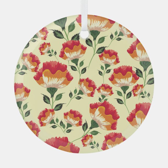 Seamless pattern, colourful flower decoration. glass tree decoration (Front)