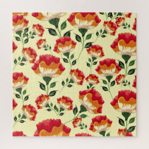 Seamless pattern, colourful flower decoration. jigsaw puzzle