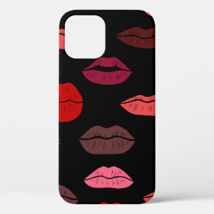 Seamless pattern colourful lips iPhone 12 case