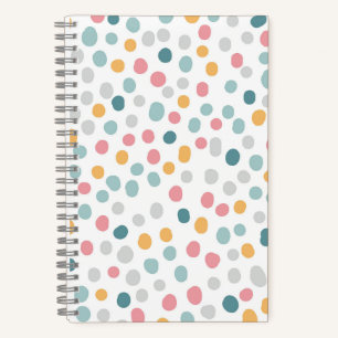 Seamless Pattern Colourful Polka Dots Notebook