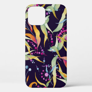 seamless pattern consisting of various plants, flo iPhone 12 case