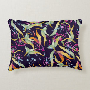 seamless pattern consisting of various plants, flo decorative cushion