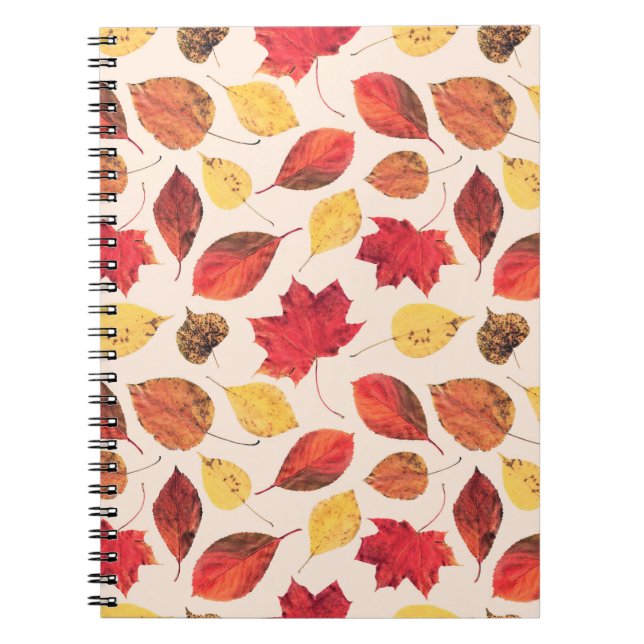 Seamless pattern created from real isolated leaves notebook (Front)