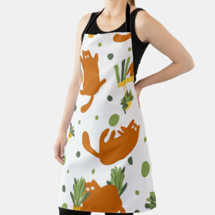 Seamless Pattern Cute Cats Apron