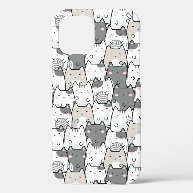 Seamless Pattern Cute Kawaii Cats Case-Mate iPhone Case (Back)