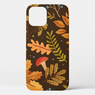 Seamless pattern decorated with autumn leaves, for iPhone 12 case