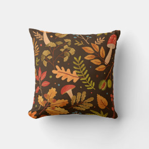 Seamless pattern decorated with autumn leaves, for cushion