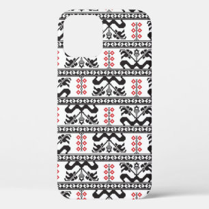 Seamless pattern design inspired by Romanian tradi iPhone 12 Case