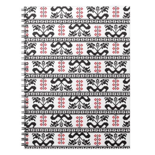 Seamless pattern design inspired by Romanian tradi Notebook (Front)