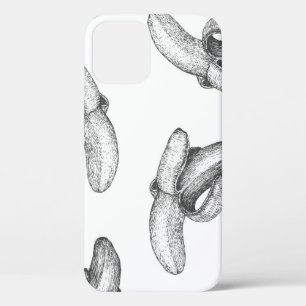 Seamless pattern design or background with banana. iPhone 12 case