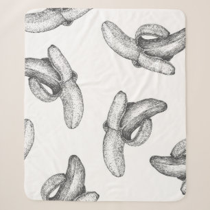 Seamless pattern design or background with banana. sherpa blanket