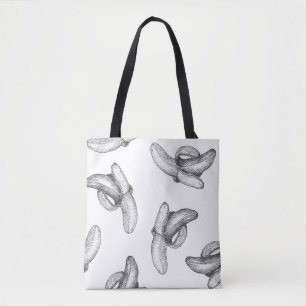 Seamless pattern design or background with banana. tote bag
