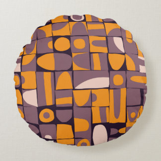Seamless pattern design with sloppy geometric shap round cushion