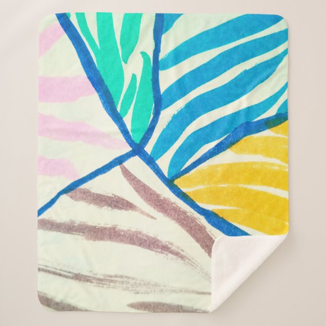 Seamless pattern design with sloppy geometric shap sherpa blanket (Front)