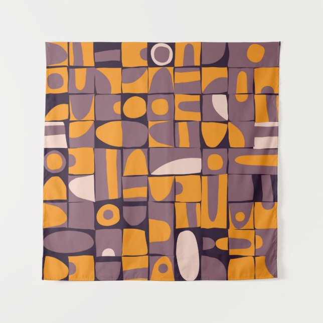 Seamless pattern design with sloppy geometric shap tapestry (Front)