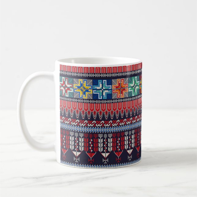 Seamless pattern design with traditional Palestini Coffee Mug (Left)
