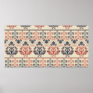 Seamless pattern design with traditional Palestini Poster
