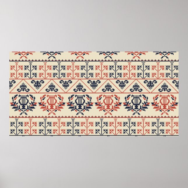 Seamless pattern design with traditional Palestini Poster (Front)