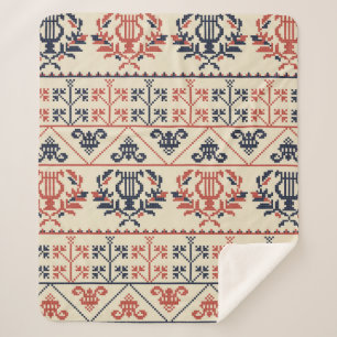 Seamless pattern design with traditional Palestini Sherpa Blanket