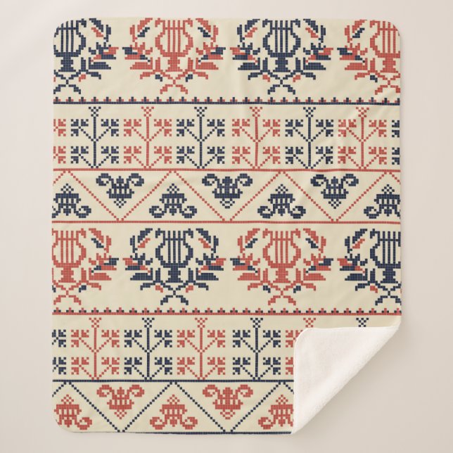 Seamless pattern design with traditional Palestini Sherpa Blanket (Front)