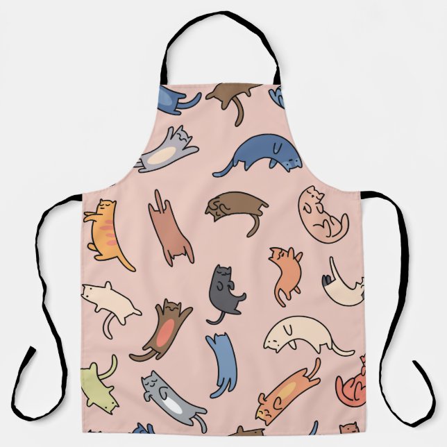 Seamless pattern doodle cats,illustration apron (Front)