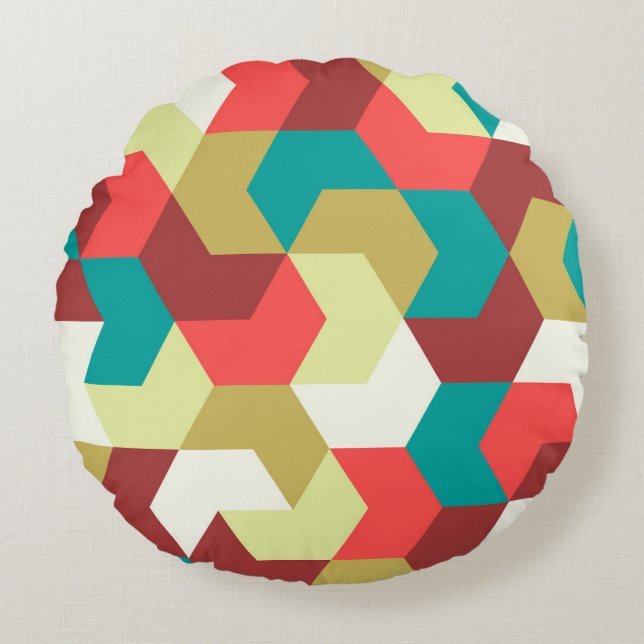 Seamless pattern. Endless background of geometric  Round Cushion (Front)
