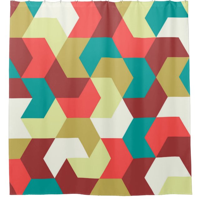 Seamless pattern. Endless background of geometric  Shower Curtain (Front)