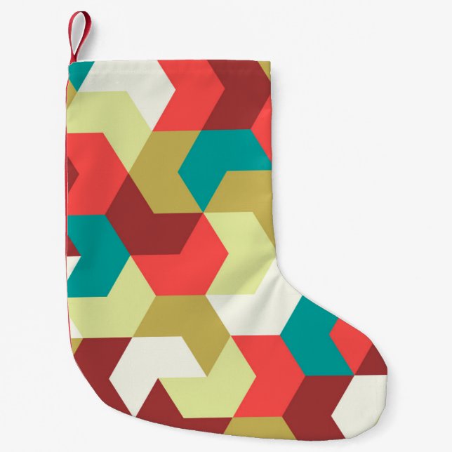 Seamless pattern. Endless background of geometric  Small Christmas Stocking (Front)