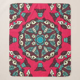 Seamless pattern ethnic style. Vintage decorative Sherpa Blanket