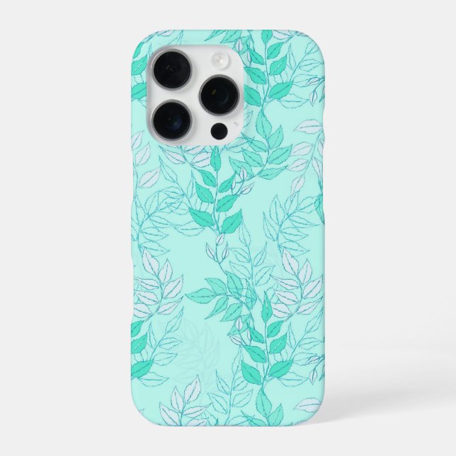 Seamless pattern featuring interconnected leafy br iPhone case (Back)