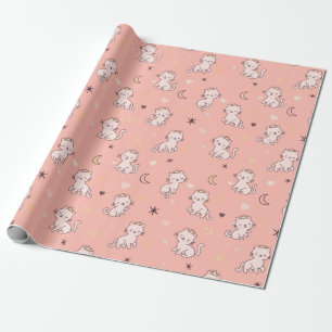 seamless pattern featuring kittens wearing cute li wrapping paper