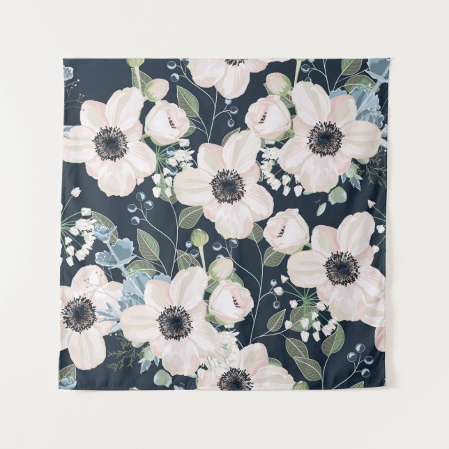 Seamless pattern floral watercolor style design: g tapestry (Front)