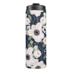 Seamless pattern floral watercolor style design: g thermal tumbler