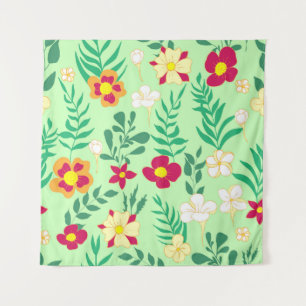 Seamless pattern flower and leaveshome decor, back tapestry