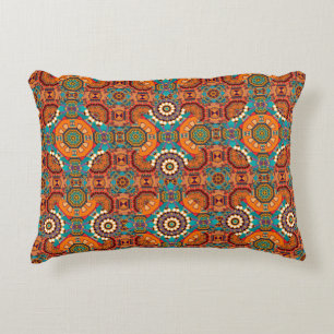 Seamless pattern from mandalas painted in brown, b decorative cushion