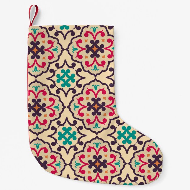 Seamless pattern from RETRO. Small Christmas Stocking (Front)