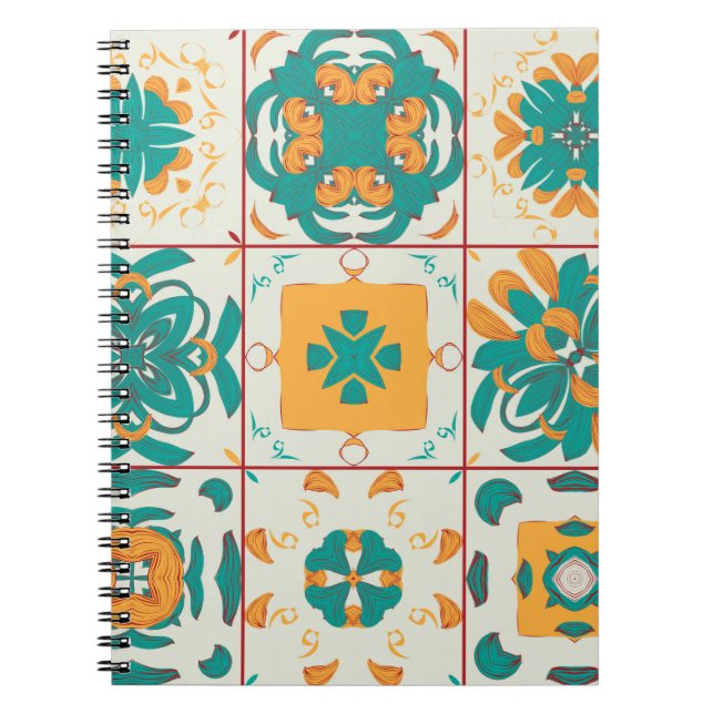 Seamless pattern from the 9 arabic tilesabstract,a notebook (Front)