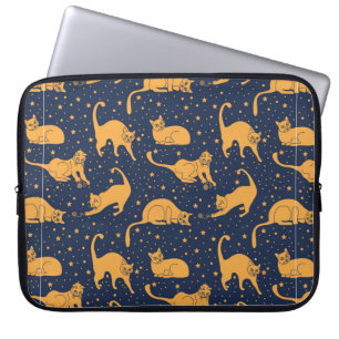 Seamless pattern, funny cats in everyday poses, pl laptop sleeve