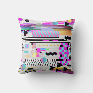 Seamless Pattern Glitch Design. Cyberpunk Digital Cushion