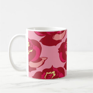 Seamless pattern gold burgundy roses vintage beaut coffee mug